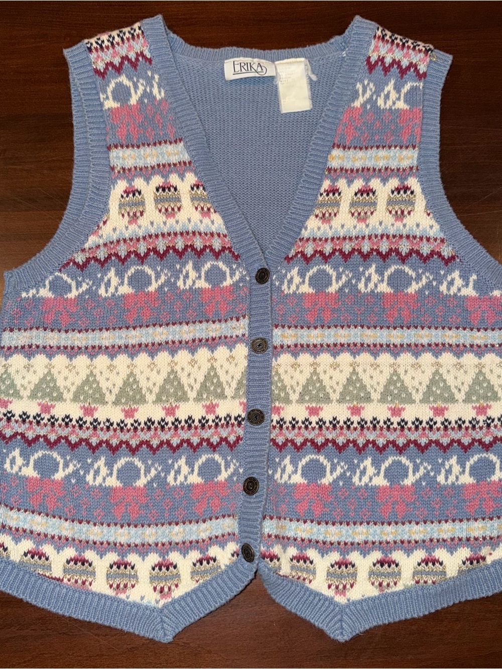 Vintage Erika Fair Isle Teapot Novelty Sweater Vest